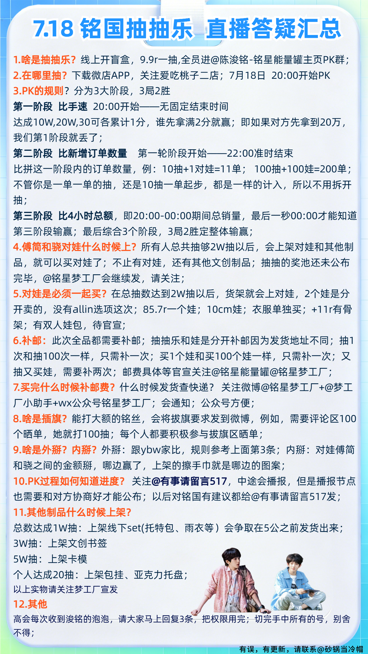 7.18 铭国抽抽乐直播答疑汇总详情图